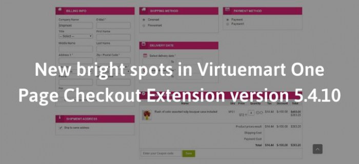 New bright spots in Virtuemart One Page Checkout Extension version 5.4.10