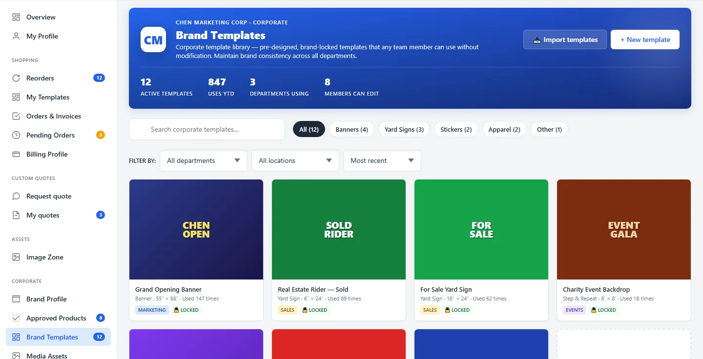 Private Templates for Branding