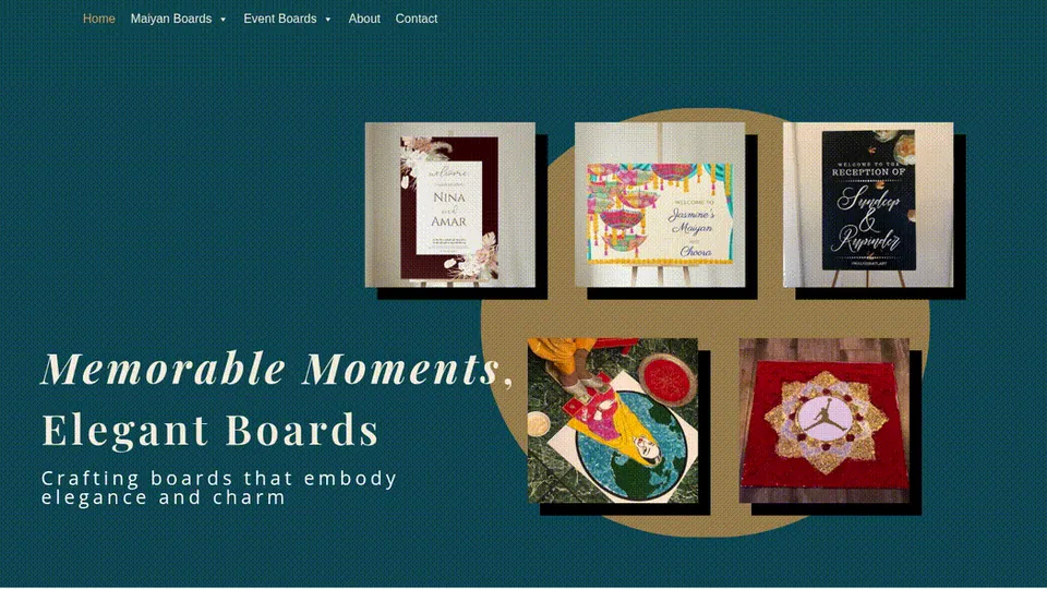 Client storefront for personalised event boards with elegant board designs