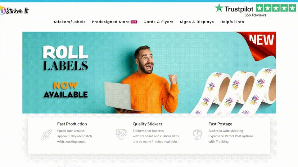 Client storefront for custom roll labels and stickers