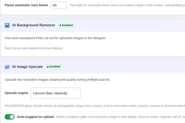 Safe with vector PDFs in the Cmsmart plugin or dashboard (real capture, demo data)
