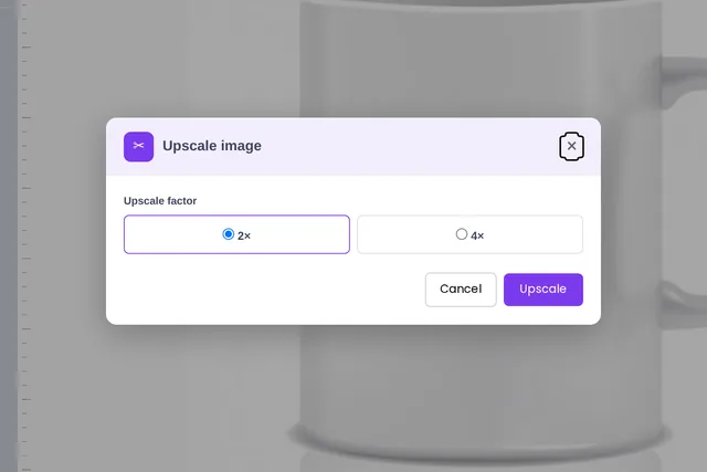 Upscale 2x or 4x in the Cmsmart plugin or dashboard (real capture, demo data)