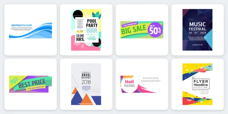 Banner and flyer templates from the Premium Templates library