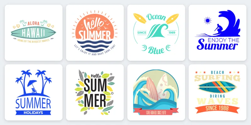 Eight t-shirt design templates from the Premium Templates library