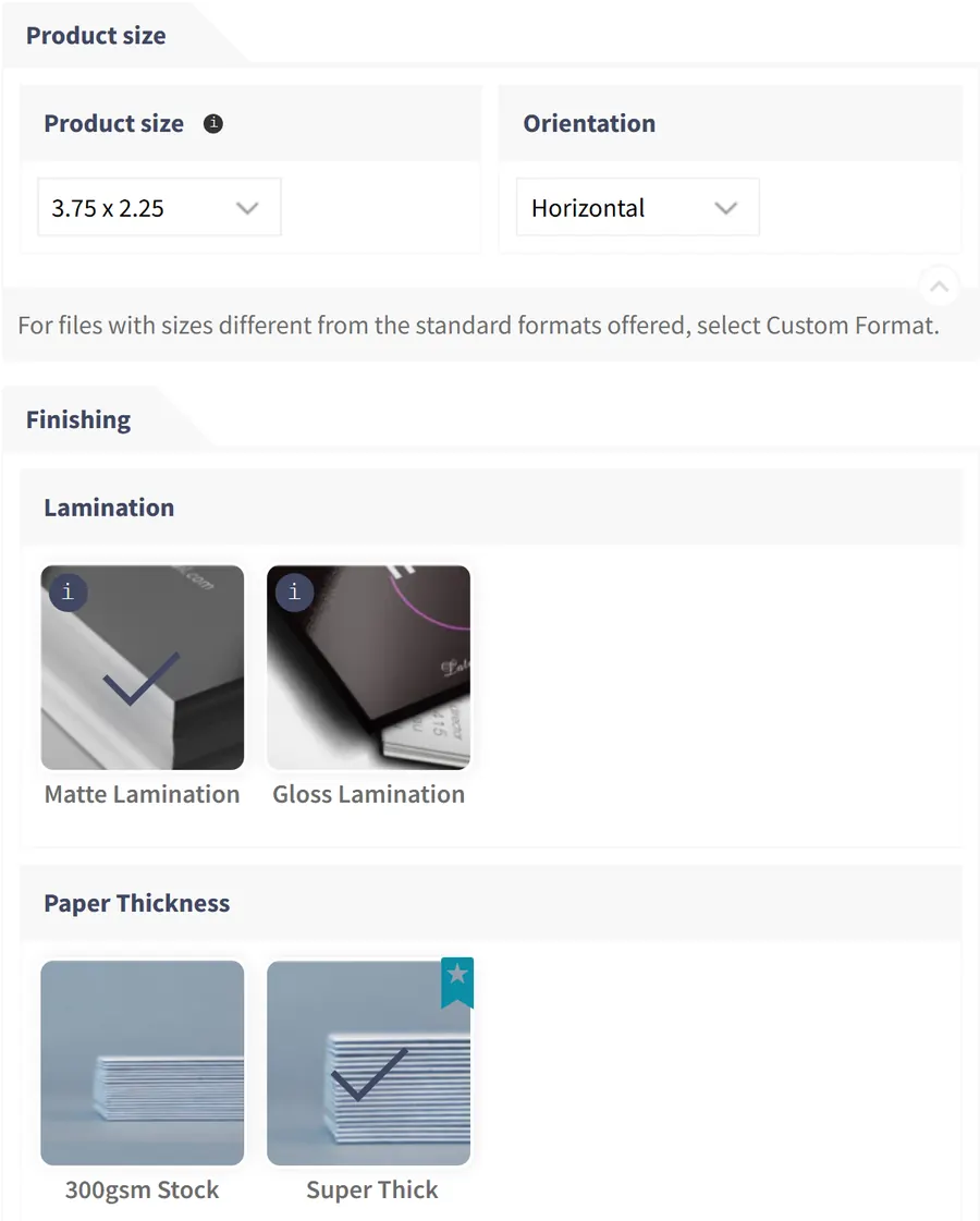 Printing options