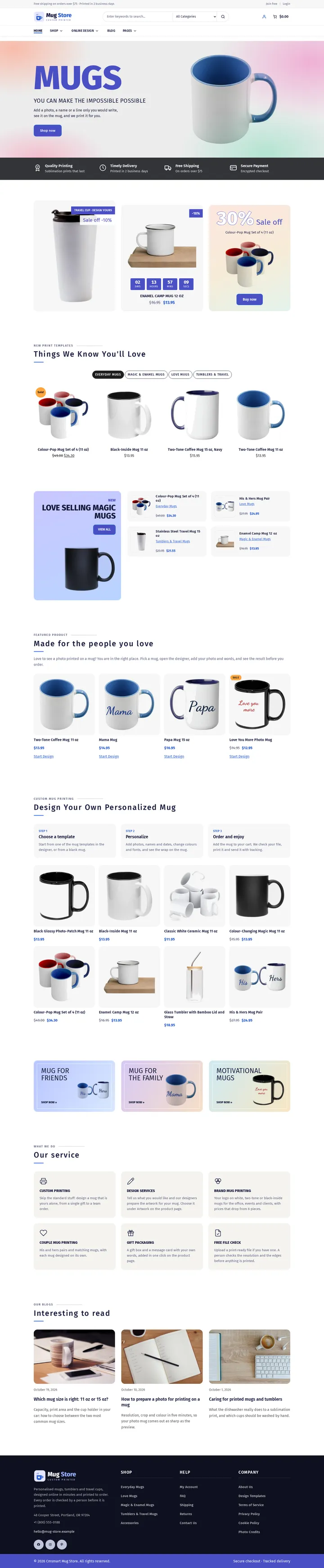 Cmsmart Mug Store home page