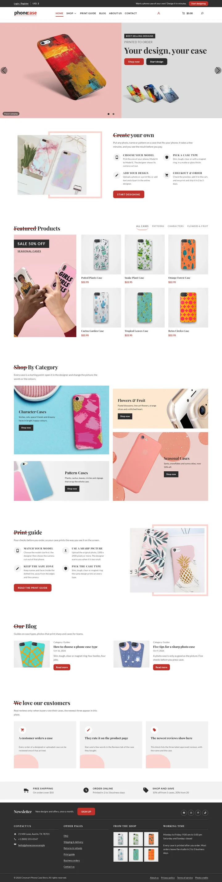 Cmsmart Phone Case Store home page