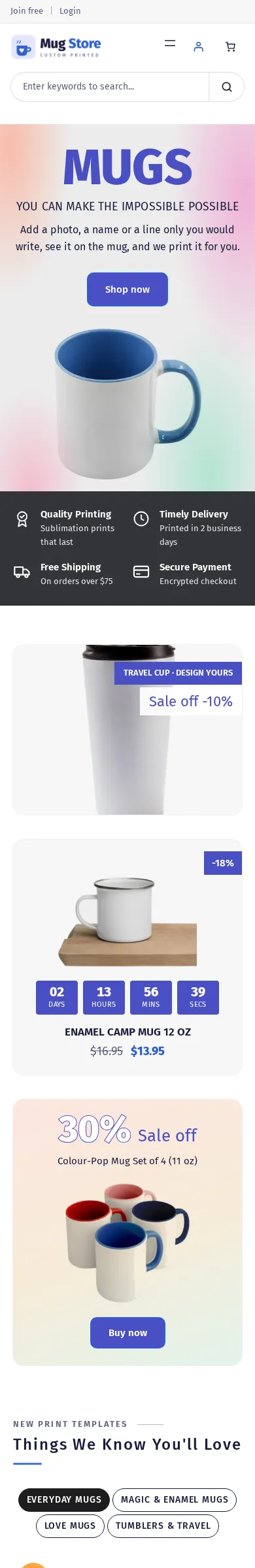 Cmsmart Mug Store on a phone
