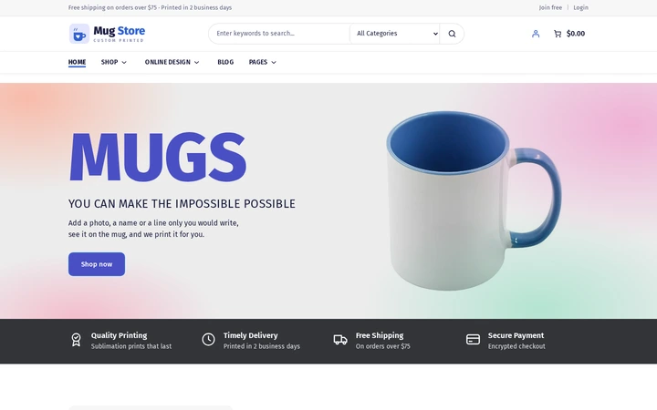 Block-based, responsive storefront: Browse
