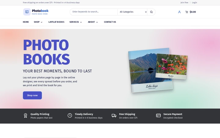 Block-based, responsive storefront: Browse