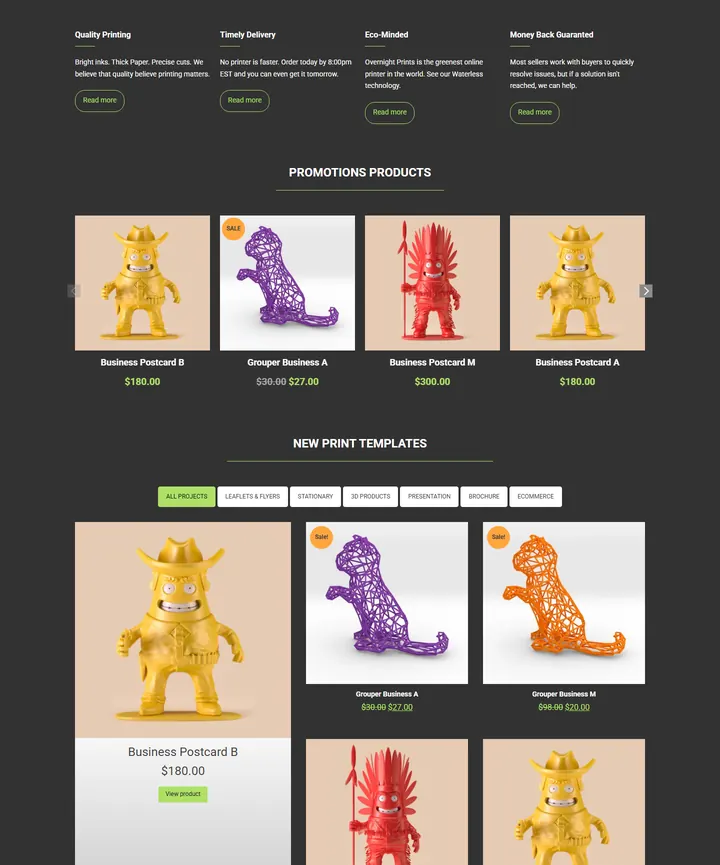 Cmsmart 3D Print Store home page
