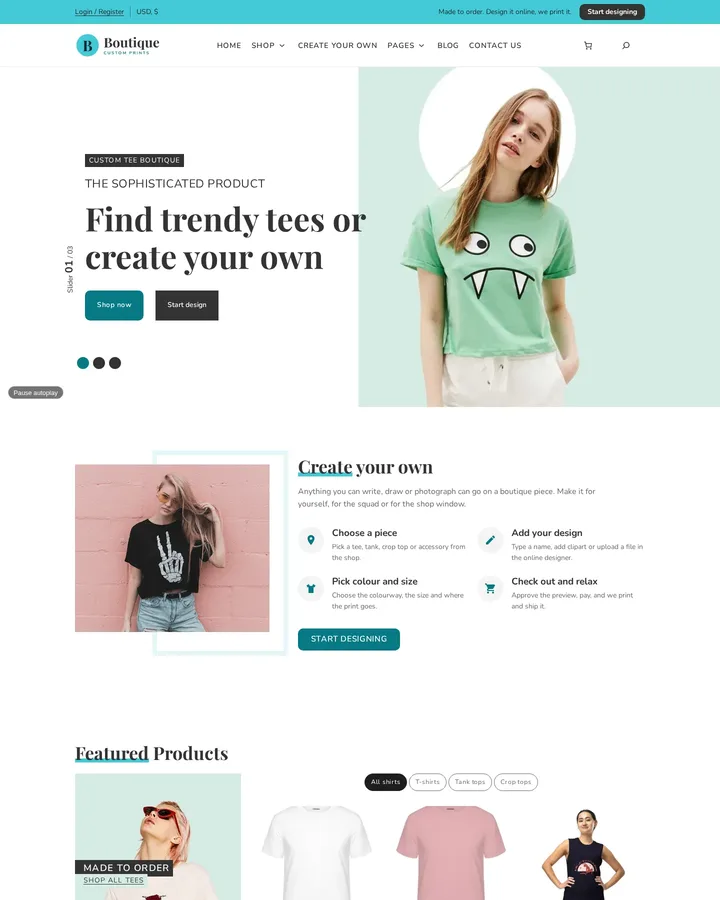 Cmsmart Boutique Store home page