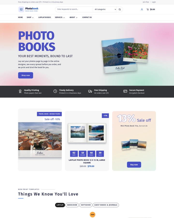 Cmsmart Photobook Store home page