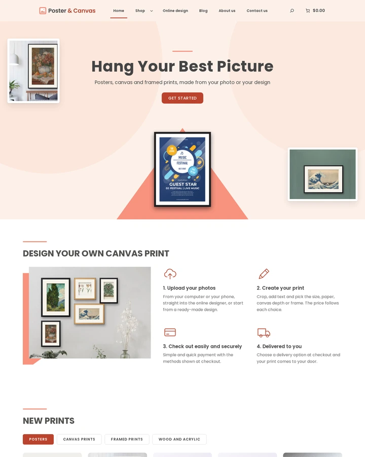 Cmsmart Poster & Canvas Store home page