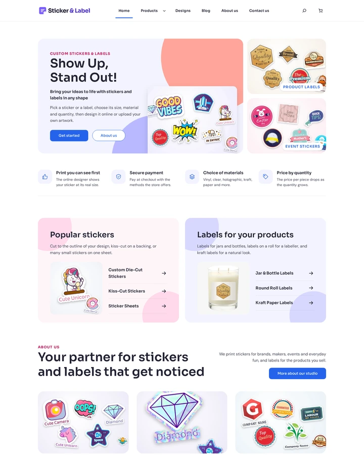Cmsmart Sticker & Label Store home page