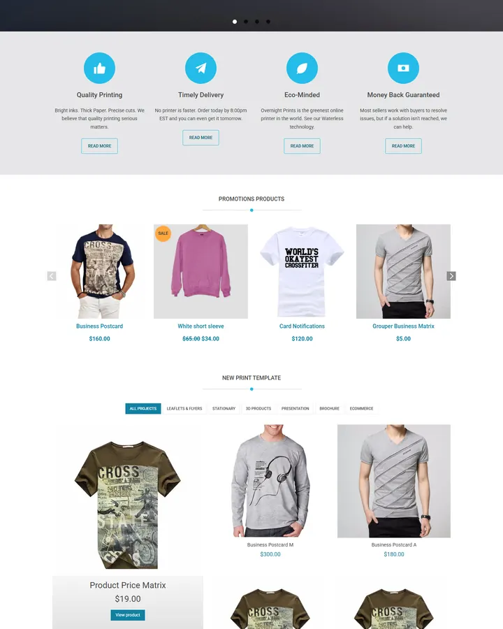 Cmsmart T-Shirt Store home page