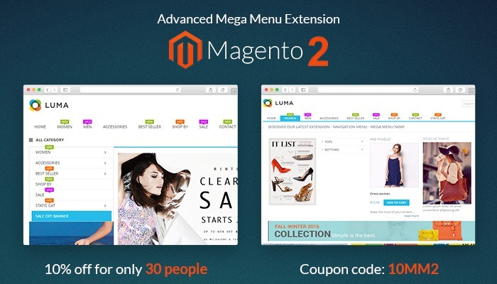Advanced Mega Menu Extension for Magento 2 available on Cmsmart