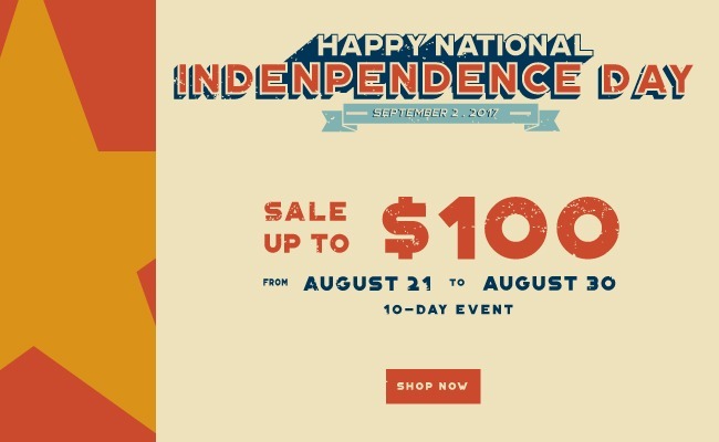 Happy national Independence day: SALE OFF up to $100