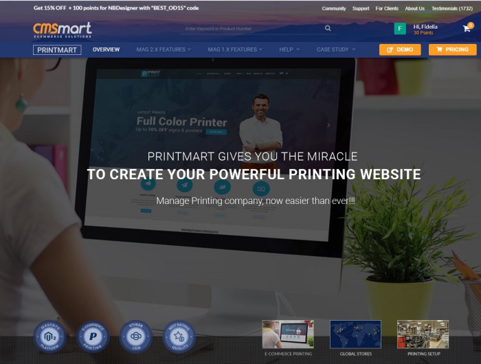 How to install the quickstart package of Printmart theme for a totally new store?