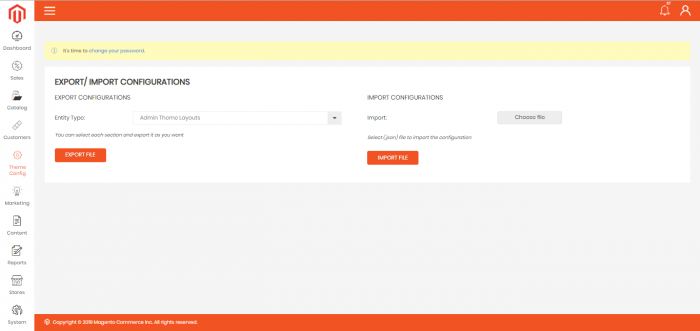 How to import the (.json) file into Cmsmart Magento 2 Admin theme?