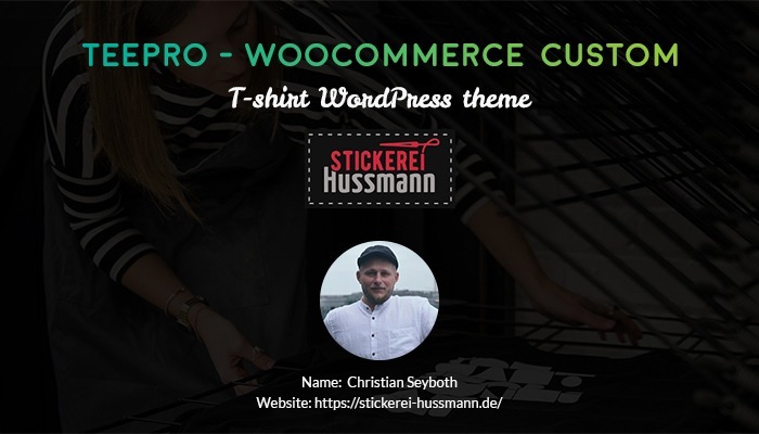 stickerei-hussmann.de and success story with WordPress T-shirt design theme package