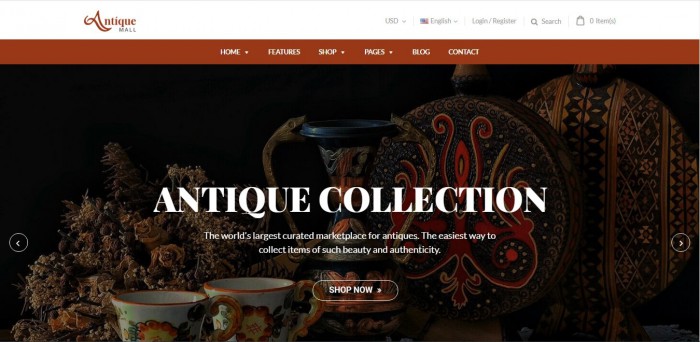 Antique store WooCommerce templates for WordPress