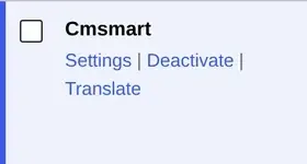 Cmsmart Product Designer (NBDesigner) plugin row active on the WordPress Plugins screen with Settings and Deactivate links