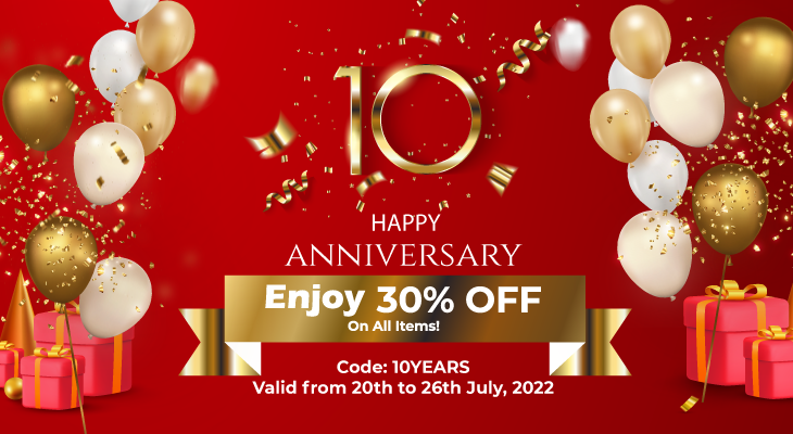 10 Years Together! 30% OFF For Everything