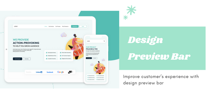 Improve customer's experience with design preview bar
