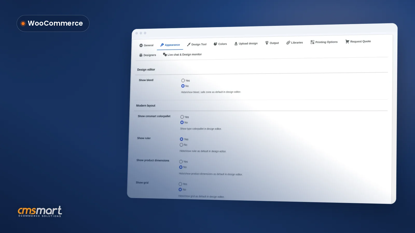 Product Designer Appearance Settings WooCommerce