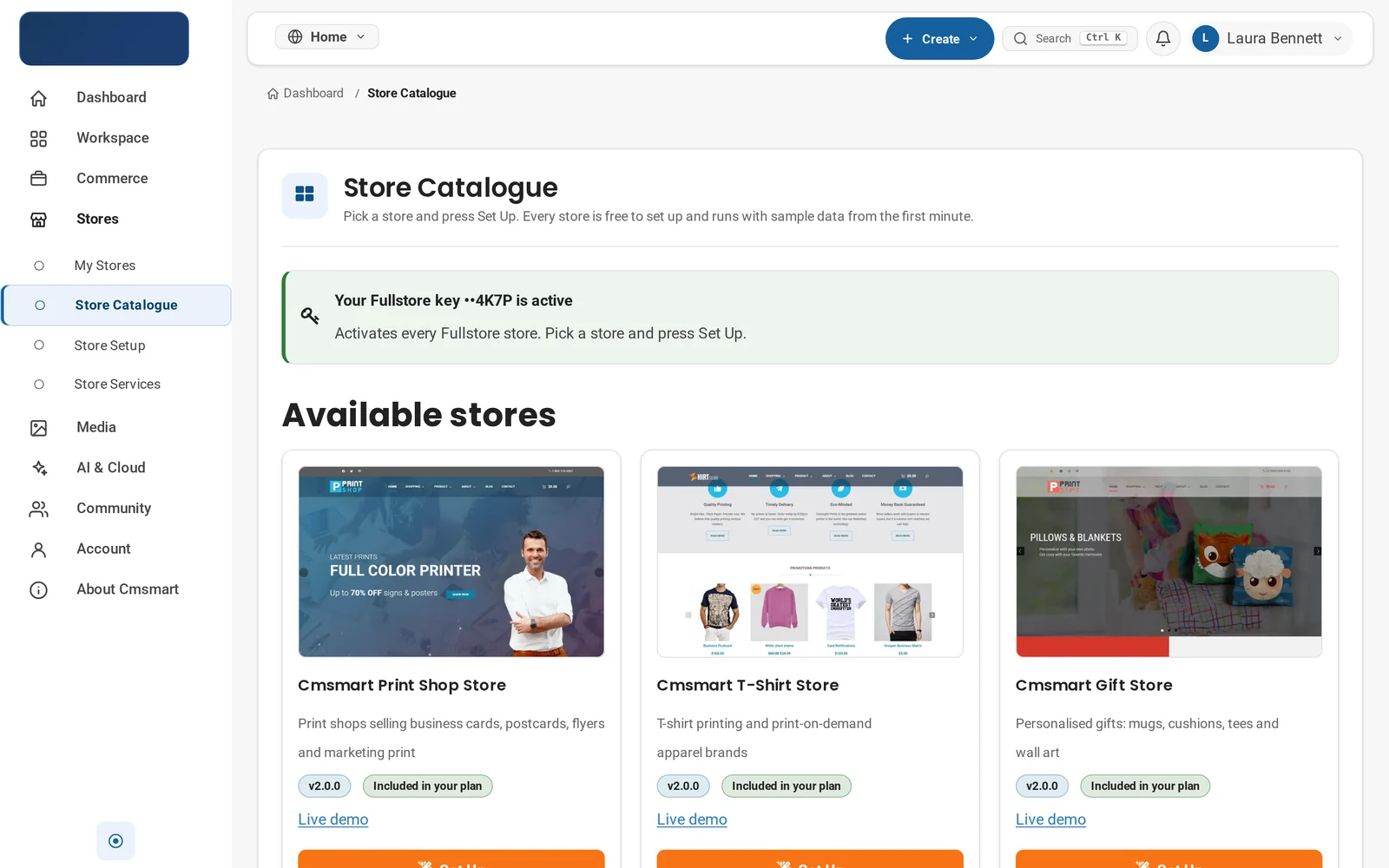 Cmsmart Store Catalogue listing the Cmsmart Stores lineup before you install a Cmsmart store on WordPress