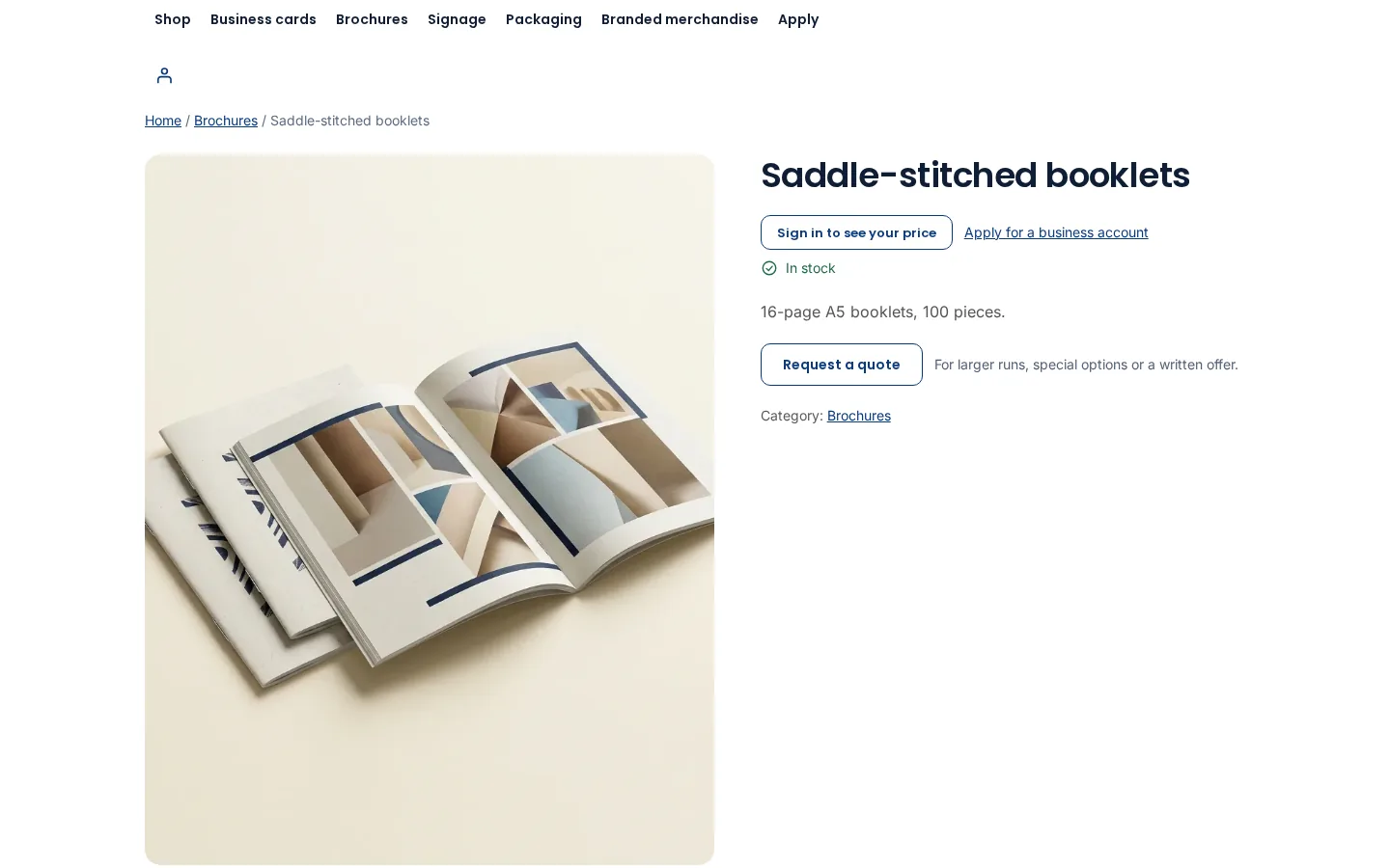 WooCommerce B2B request a quote with file upload: guest product page showing Sign in to see your price and a Request a quote button