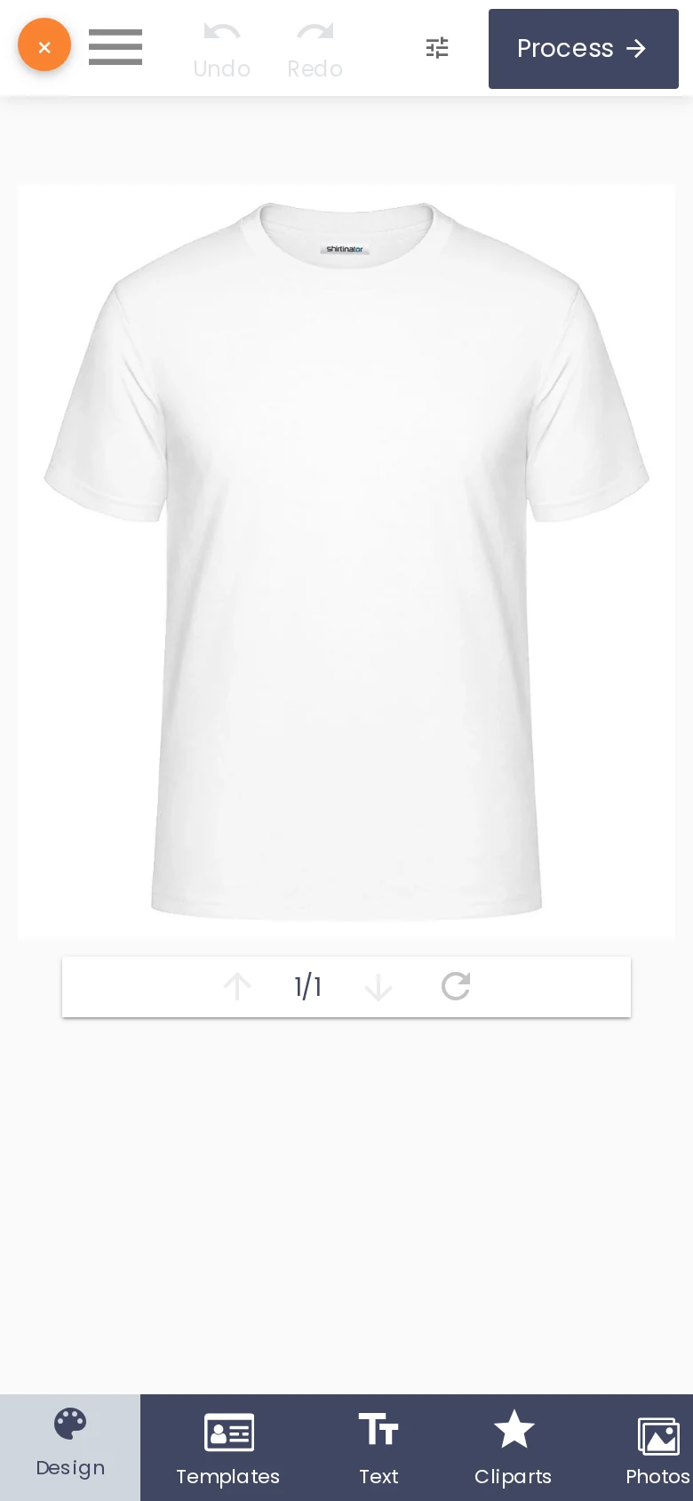 Cmsmart Product Designer open on a mobile phone screen for a T-shirt product
