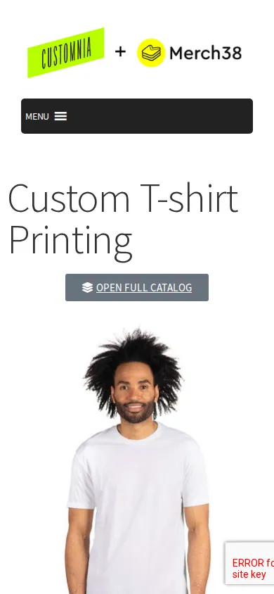 Home page of Business Transformation for Custom Merchandise Ordering and Fulfillment on a phone
