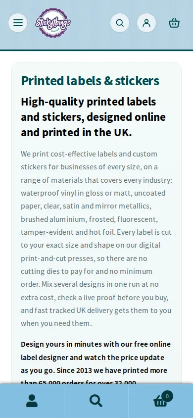 Home page of Business Transformation for Online Product Design and Order Management on a phone