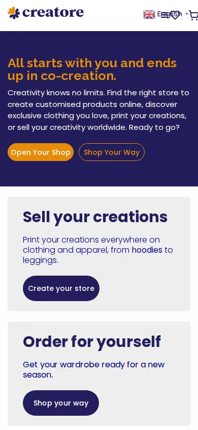 Home page of Ecommerce Transformation for Streamlined Custom Product Ordering on a phone