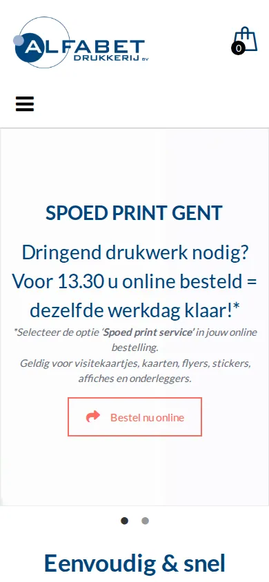 Home page of Enhanced Online Experience for Personalized Product Ordering on a phone