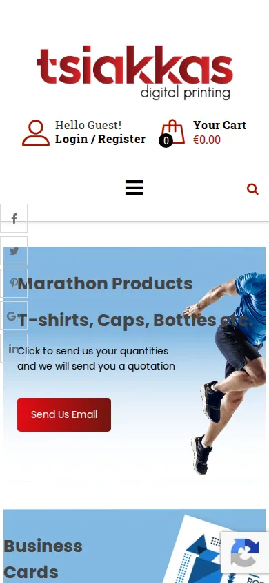 Home page of Enhanced Online Ordering for Print and Design Services on a phone