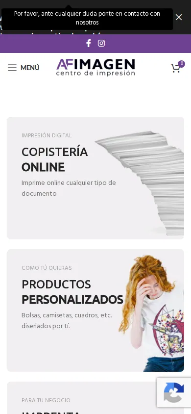 Home page of Enhancing Online Presence for a Local Printing and Design Shop on a phone
