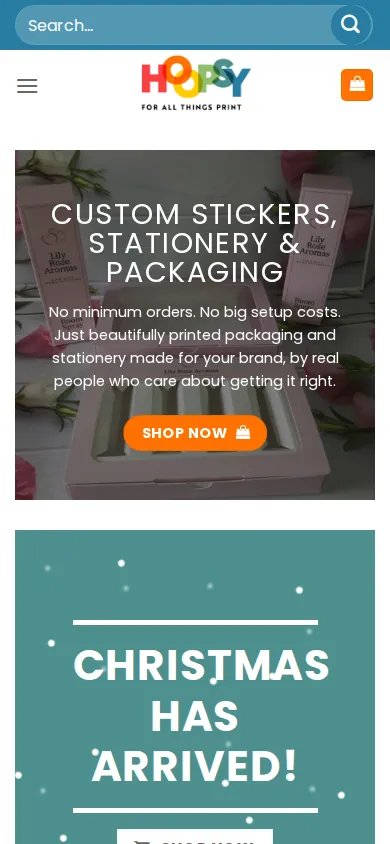 Home page of Enhancing Product Customization and Ordering Journey for Personalized Merchandise on a phone