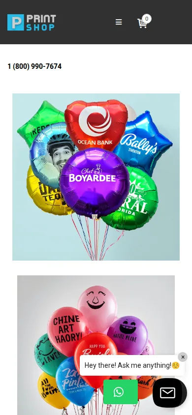Home page of Optimized E-commerce Experience for Custom Printed Event Products on a phone
