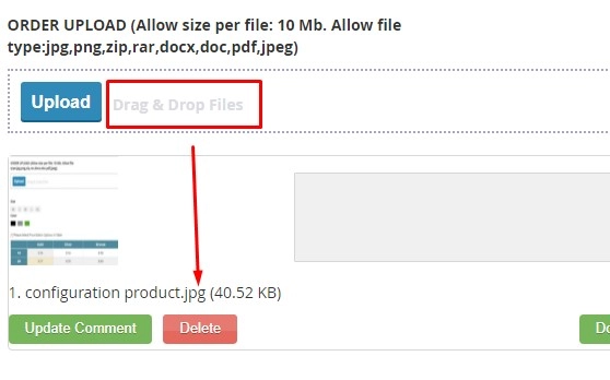 Drag & Drop Files into File Uploading Area 