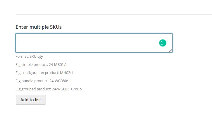 Adding products in bulk by Sku 
