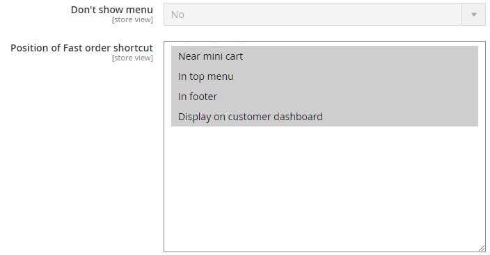 Flexible position to display quick order shortcut	