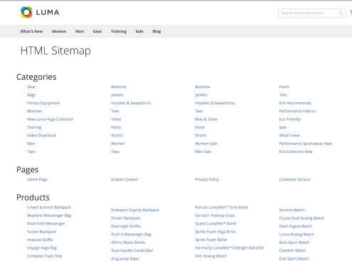 Magento HTML Sitemap
