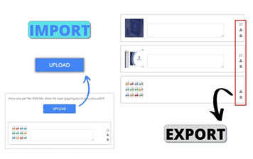 Import/export of files