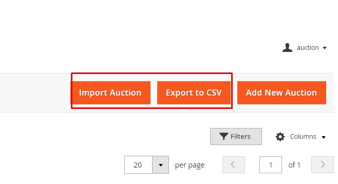 Auction file  import/export 