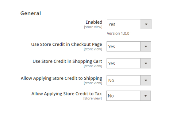 Store Credit General Configuration