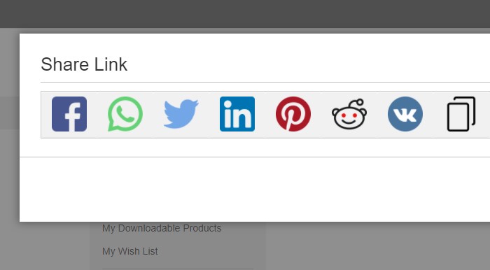 Users can Share Link to Social Media Networks