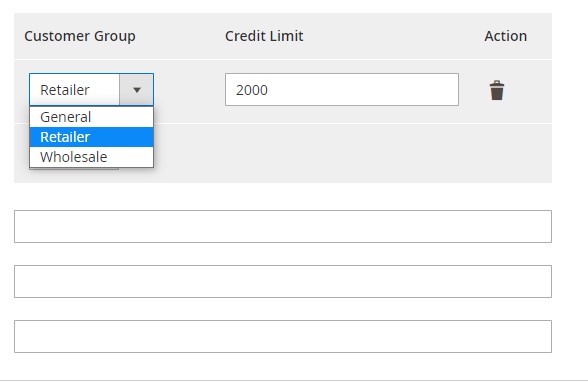 Set Credit Limit to Customers group